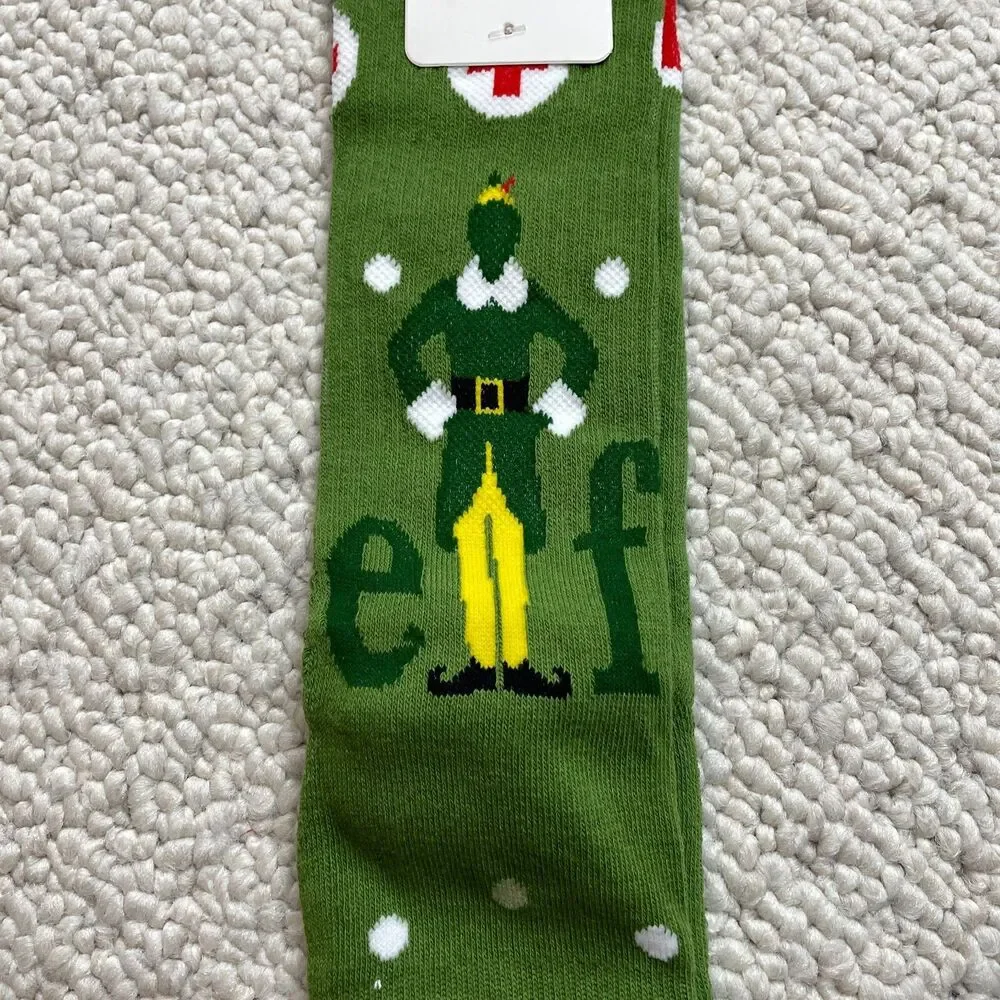 American Red Cross Elf Movie Green Socks Adult Unisex 2023 New NWT Christmas